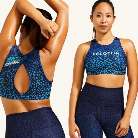 Peloton Other - WITH Peloton Wild Kite high neck sport bra 2.0 blue size M